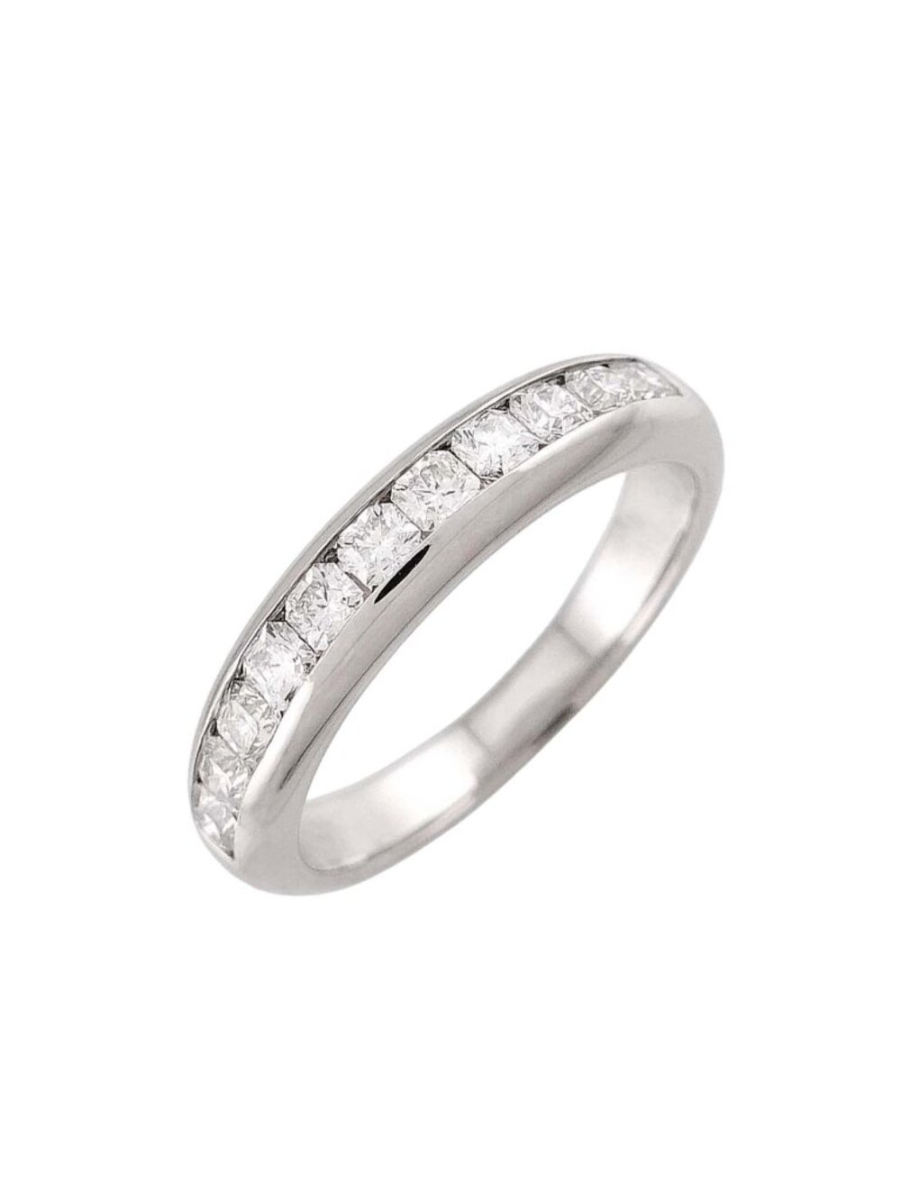 Tiffany & Co Lucida Band Ring Half Diamond Platinum